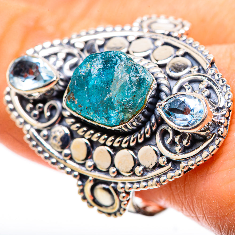 Blue Fluorite Rings handcrafted by Ana Silver Co - RING132627