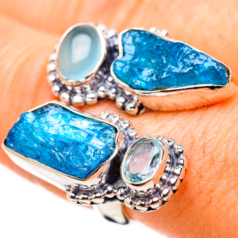 Blue Fluorite Rings handcrafted by Ana Silver Co - RING132652