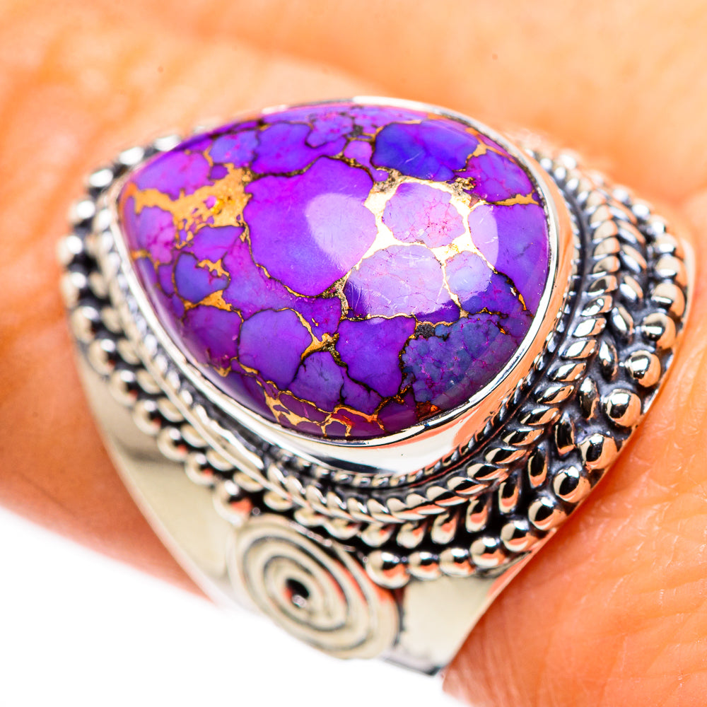 Purple Copper Composite Turquoise Rings handcrafted by Ana Silver Co - RING132659