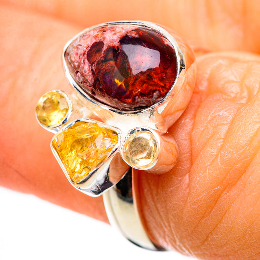 Mexican Fire Opal Rings handcrafted by Ana Silver Co - RING132663