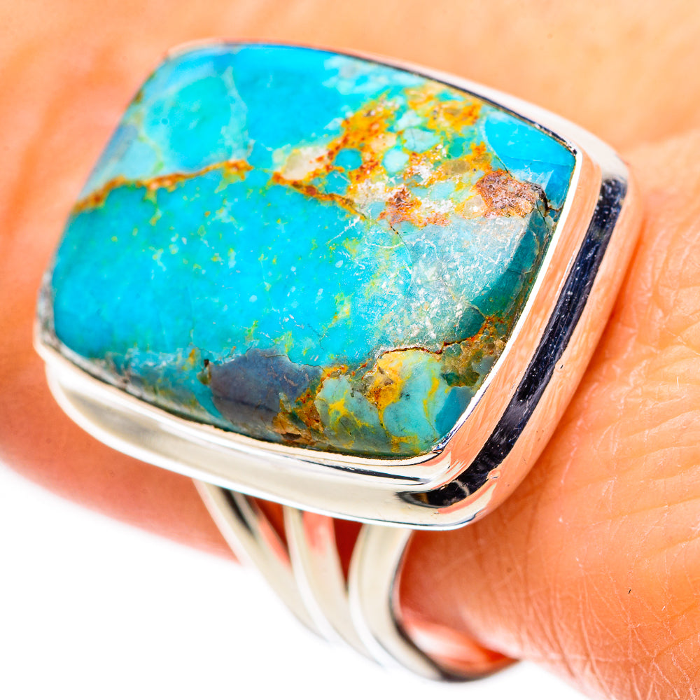Kingman Mohave Turquoise Rings handcrafted by Ana Silver Co - RING132667