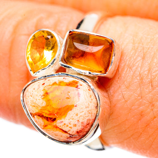 Mexican Fire Opal Rings handcrafted by Ana Silver Co - RING132706