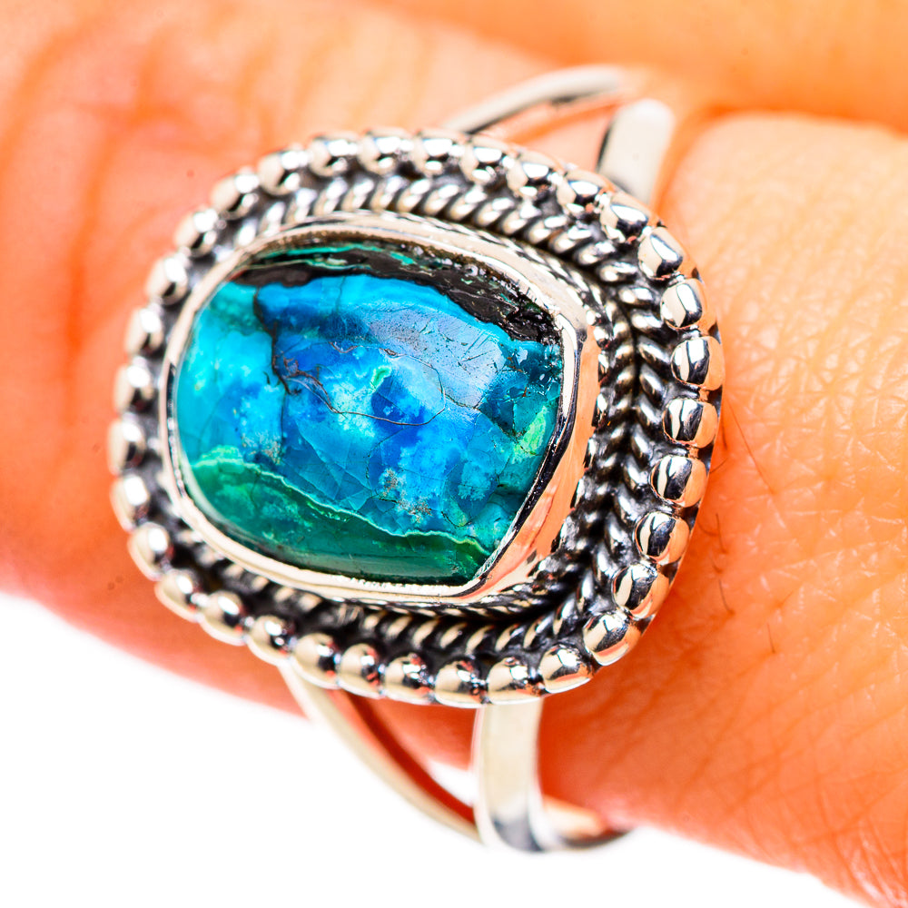 Malachite In Chrysocolla Rings handcrafted by Ana Silver Co - RING132711