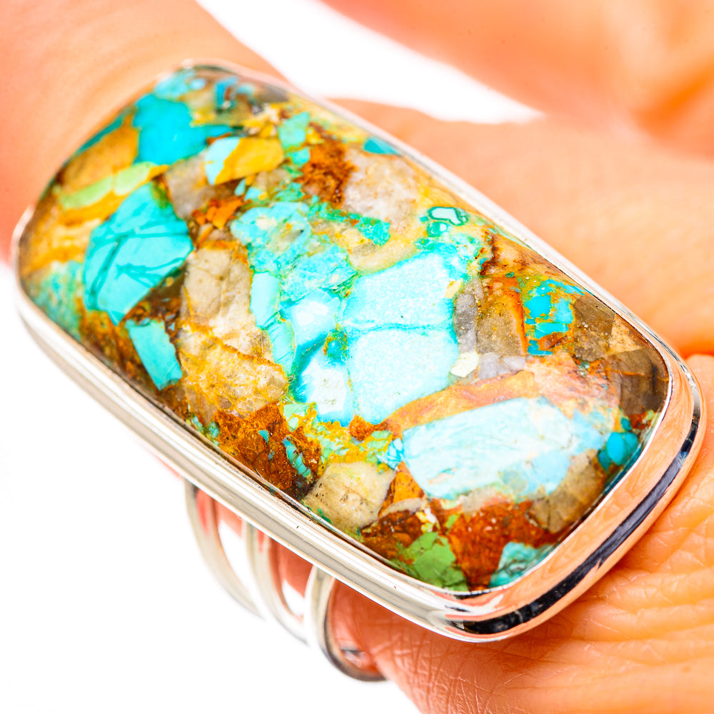 Kingman Mohave Turquoise Rings handcrafted by Ana Silver Co - RING132714