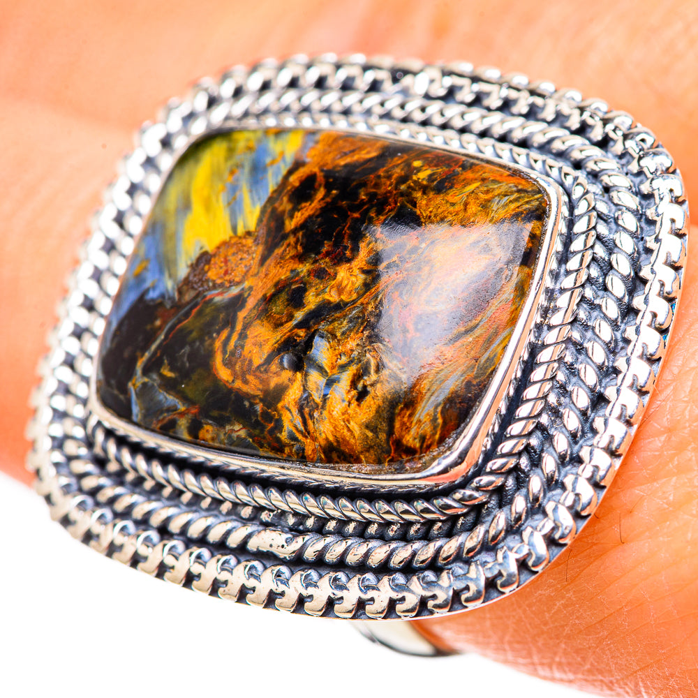 Golden Pietersite Rings handcrafted by Ana Silver Co - RING132731