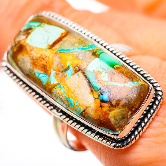 Kingman Mohave Turquoise Rings handcrafted by Ana Silver Co - RING132737