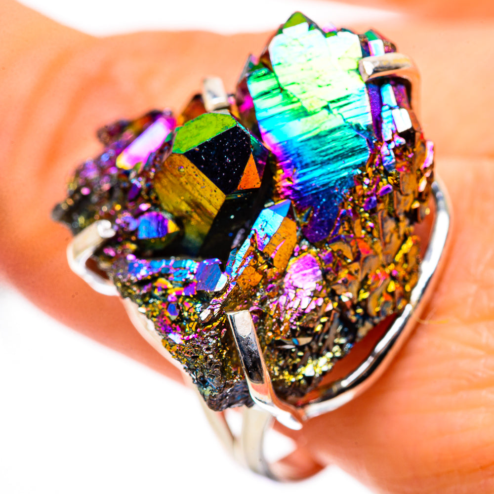Titanium Sunshine Druzy Rings handcrafted by Ana Silver Co - RING132738