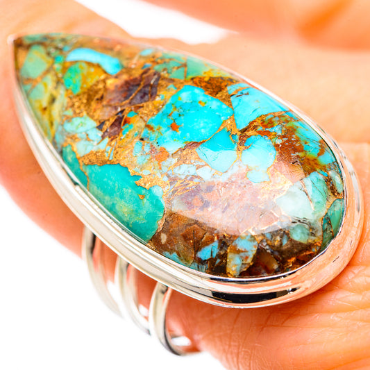 Kingman Mohave Turquoise Rings handcrafted by Ana Silver Co - RING132740