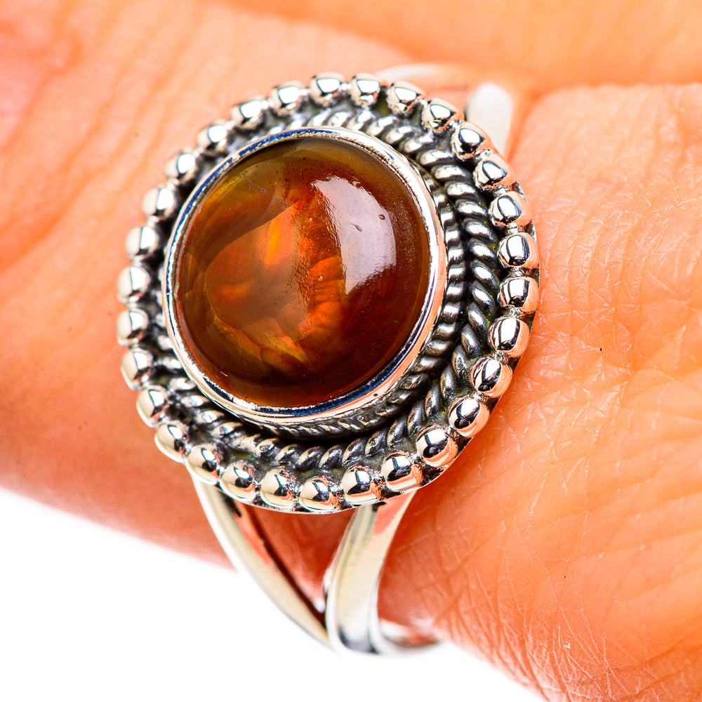 Mexican Fire Agate Rings handcrafted by Ana Silver Co - RING132801