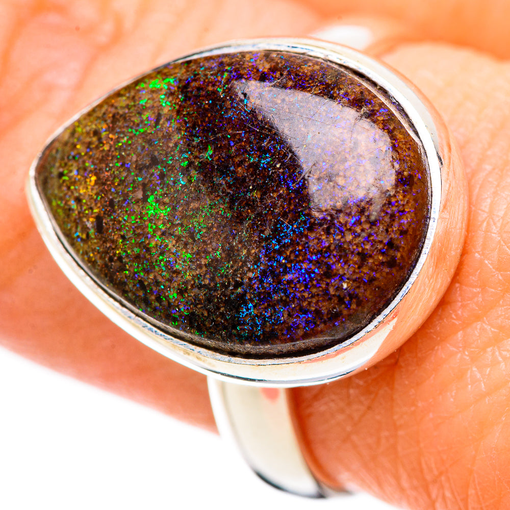 Andamooka Opal Rings handcrafted by Ana Silver Co - RING132815