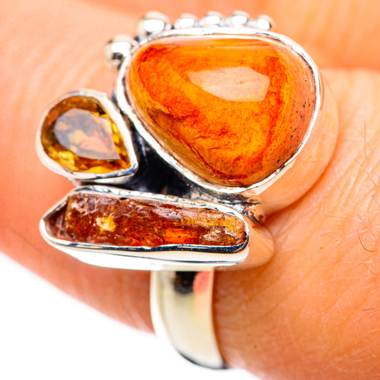 Mexican Fire Opal Rings handcrafted by Ana Silver Co - RING132818