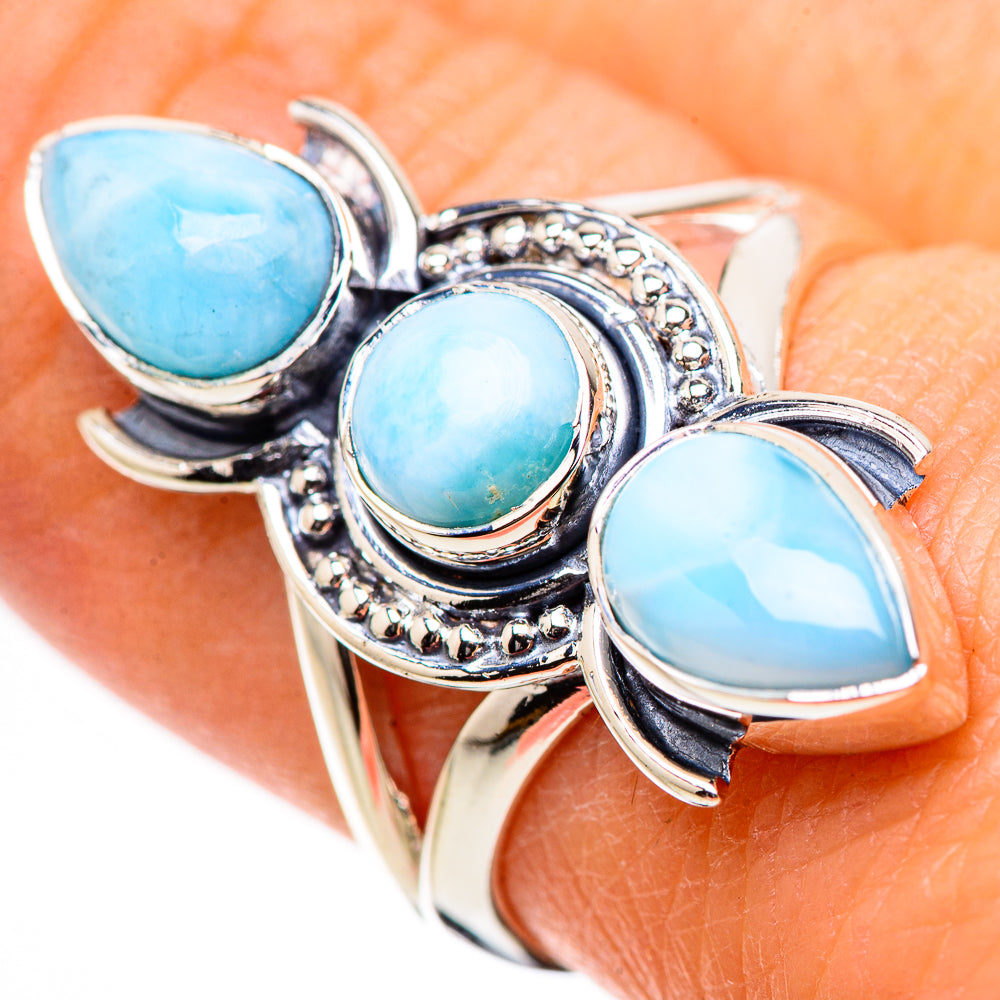Larimar Rings handcrafted by Ana Silver Co - RING132820