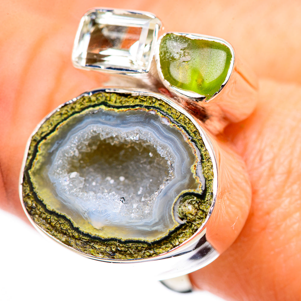 Coconut Geode Druzy Rings handcrafted by Ana Silver Co - RING132830