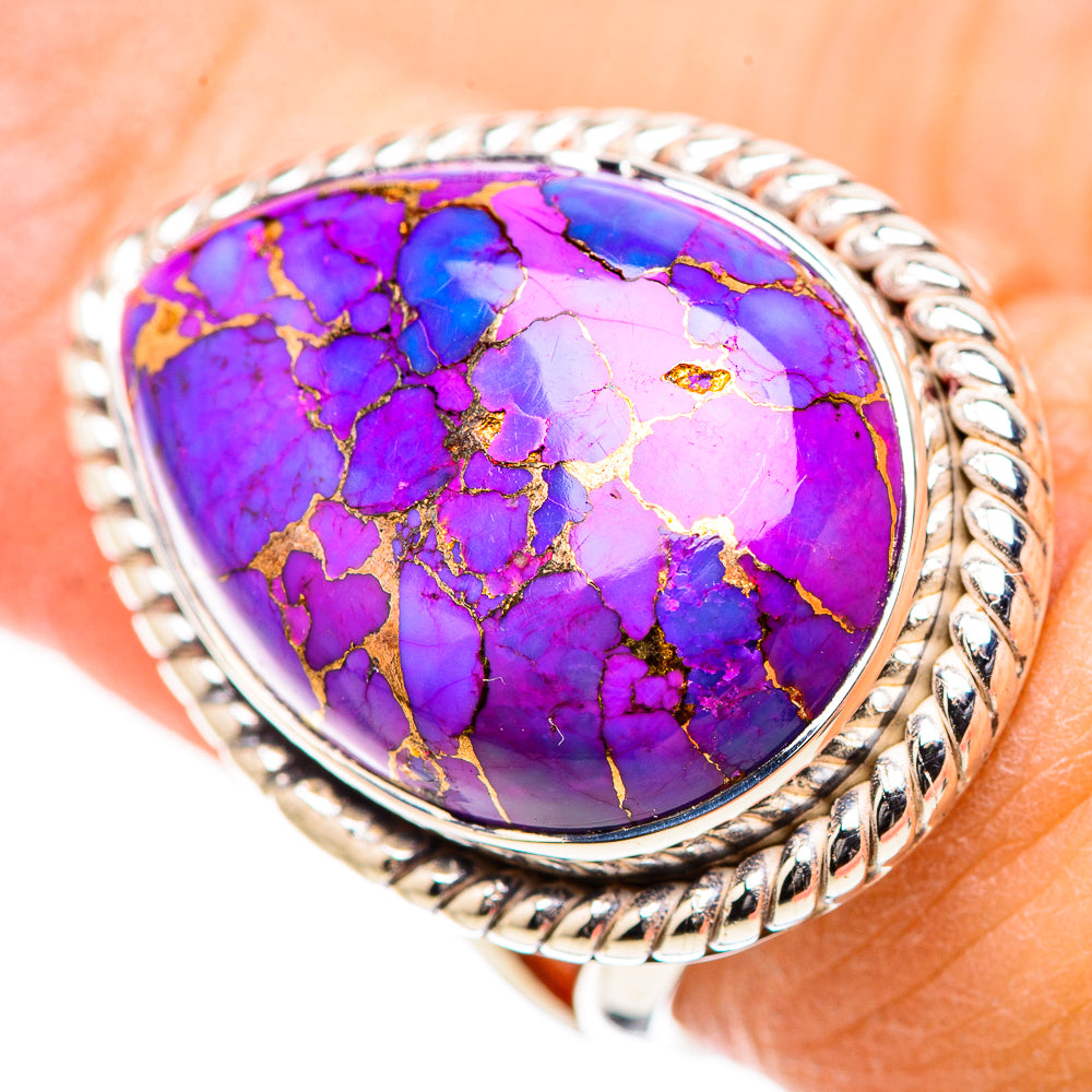 Purple Copper Composite Turquoise Rings handcrafted by Ana Silver Co - RING132837