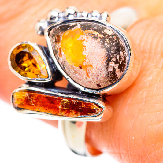 Mexican Fire Opal Rings handcrafted by Ana Silver Co - RING132843