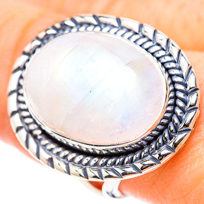 Rainbow Moonstone Rings handcrafted by Ana Silver Co - RING132864