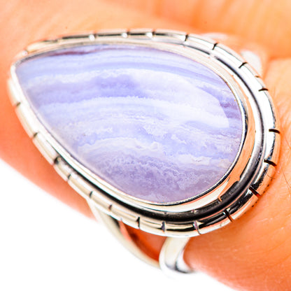 Blue Lace Agate Rings handcrafted by Ana Silver Co - RING132889