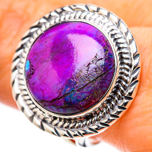 Purple Copper Composite Turquoise Rings handcrafted by Ana Silver Co - RING132907