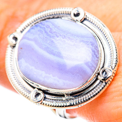 Blue Lace Agate Rings handcrafted by Ana Silver Co - RING132949
