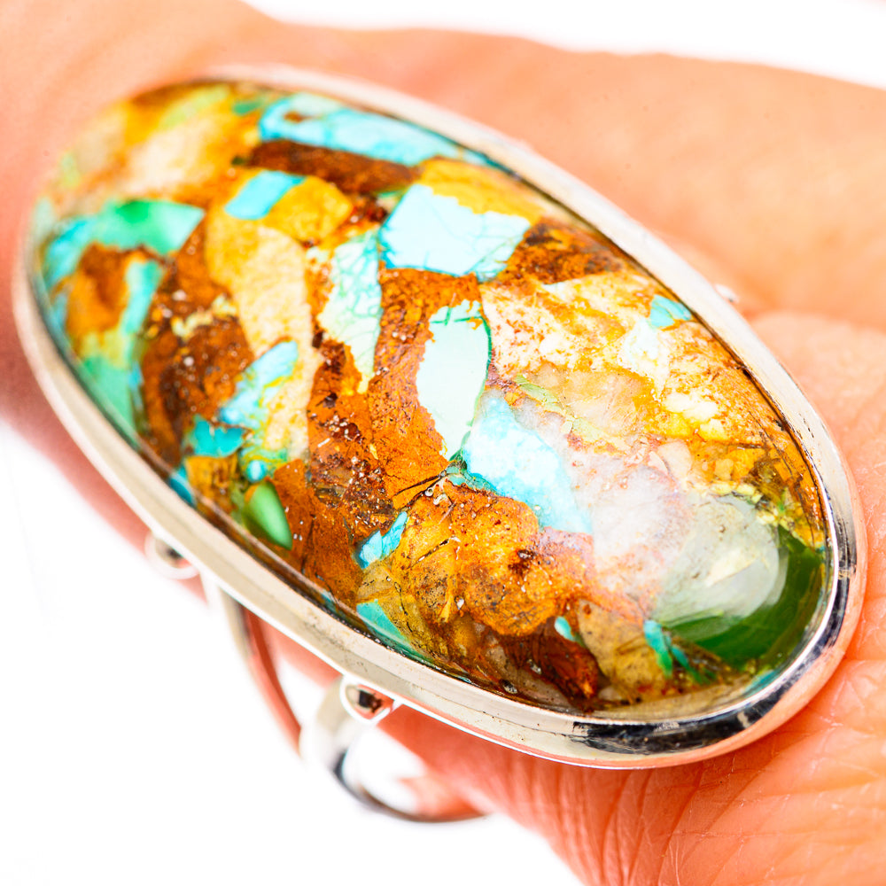 Kingman Mohave Turquoise Rings handcrafted by Ana Silver Co - RING132954