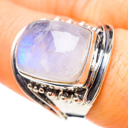 Rainbow Moonstone Rings handcrafted by Ana Silver Co - RING132984