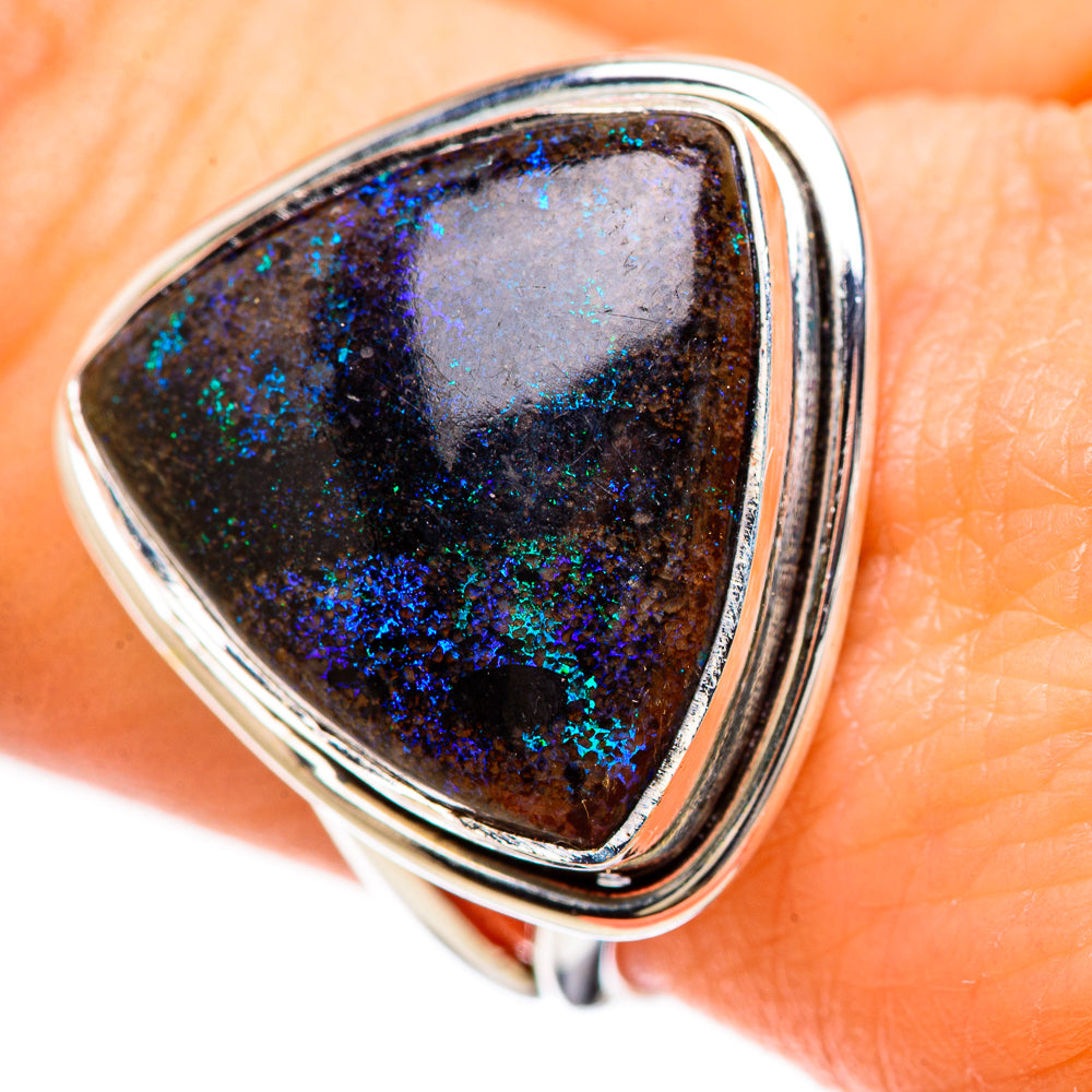 Andamooka Opal Rings handcrafted by Ana Silver Co - RING132986