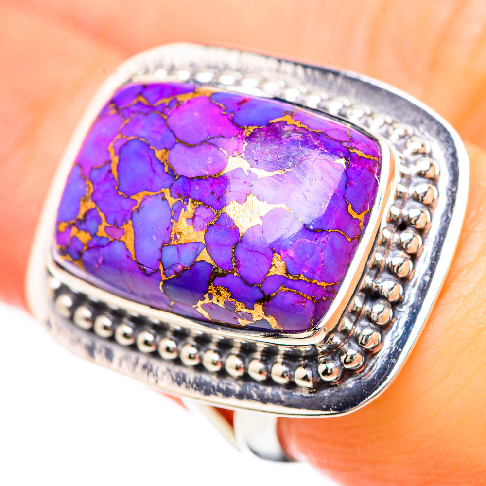 Purple Copper Composite Turquoise Rings handcrafted by Ana Silver Co - RING133006