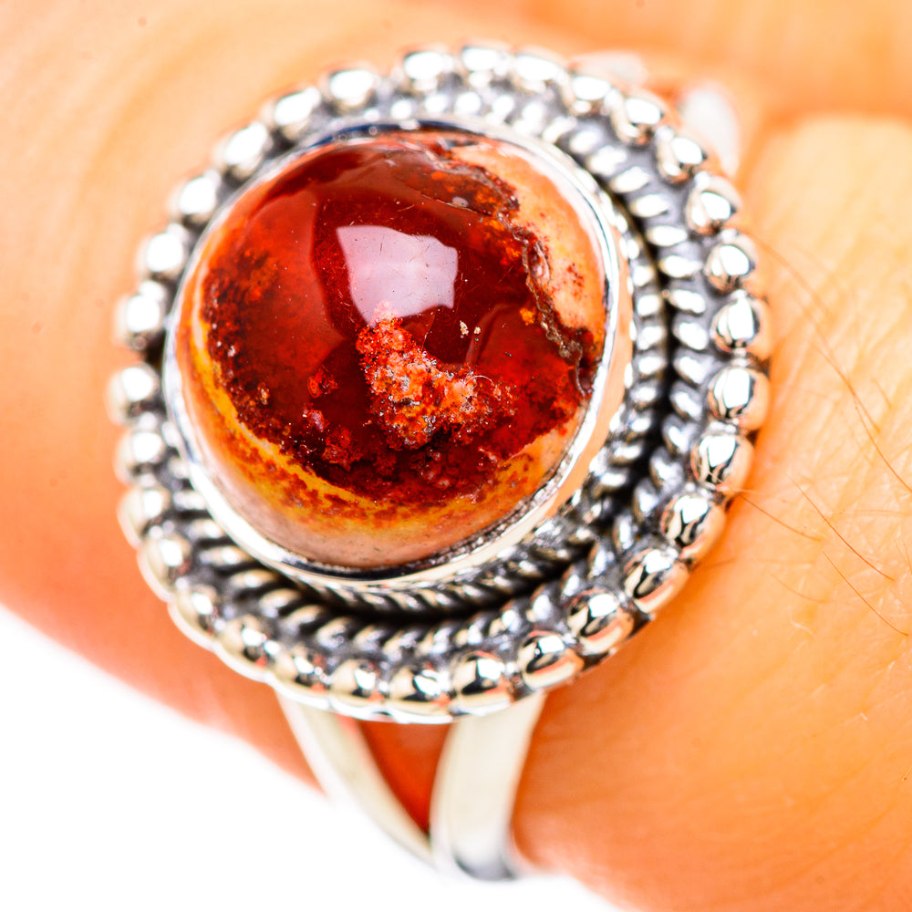 Mexican Fire Opal Rings handcrafted by Ana Silver Co - RING133012