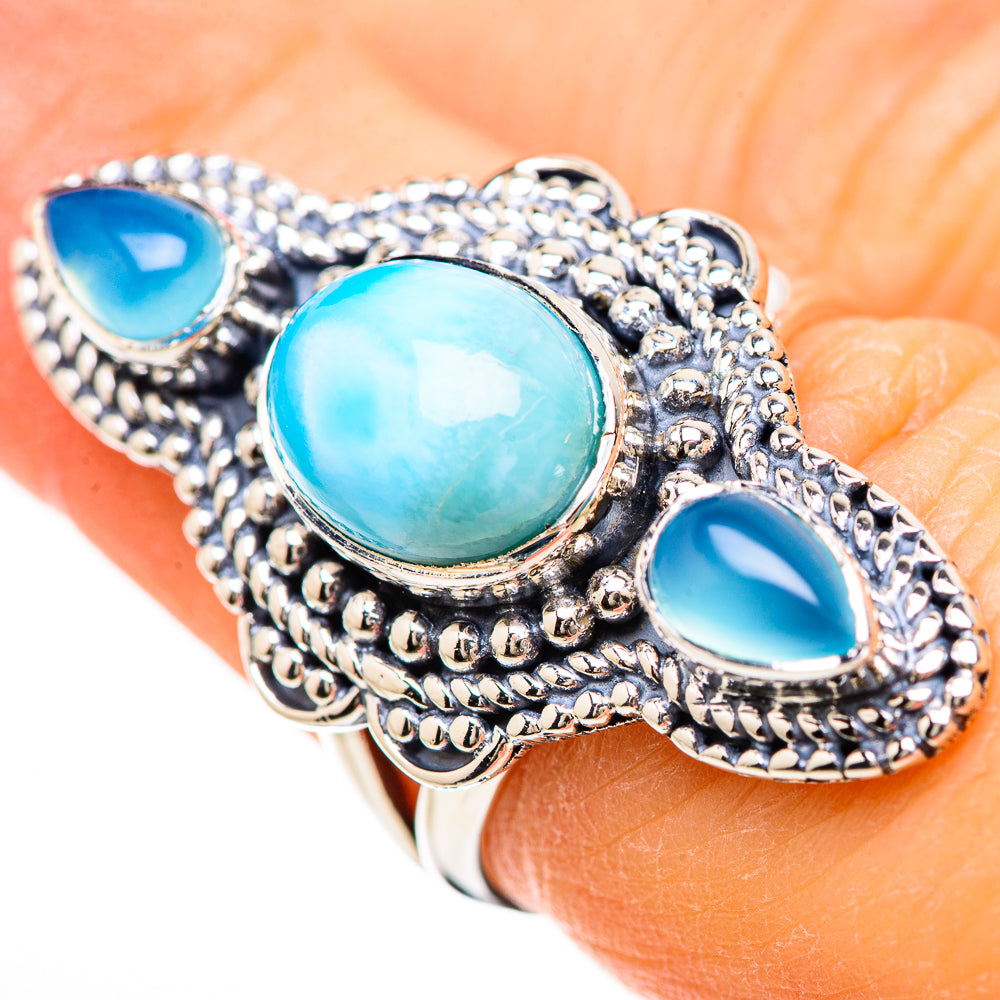 Larimar Rings handcrafted by Ana Silver Co - RING133017