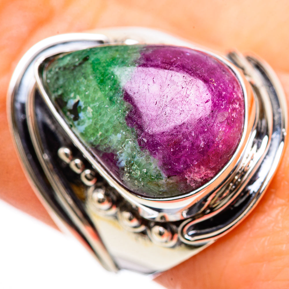 Ruby Zoisite Rings handcrafted by Ana Silver Co - RING133035