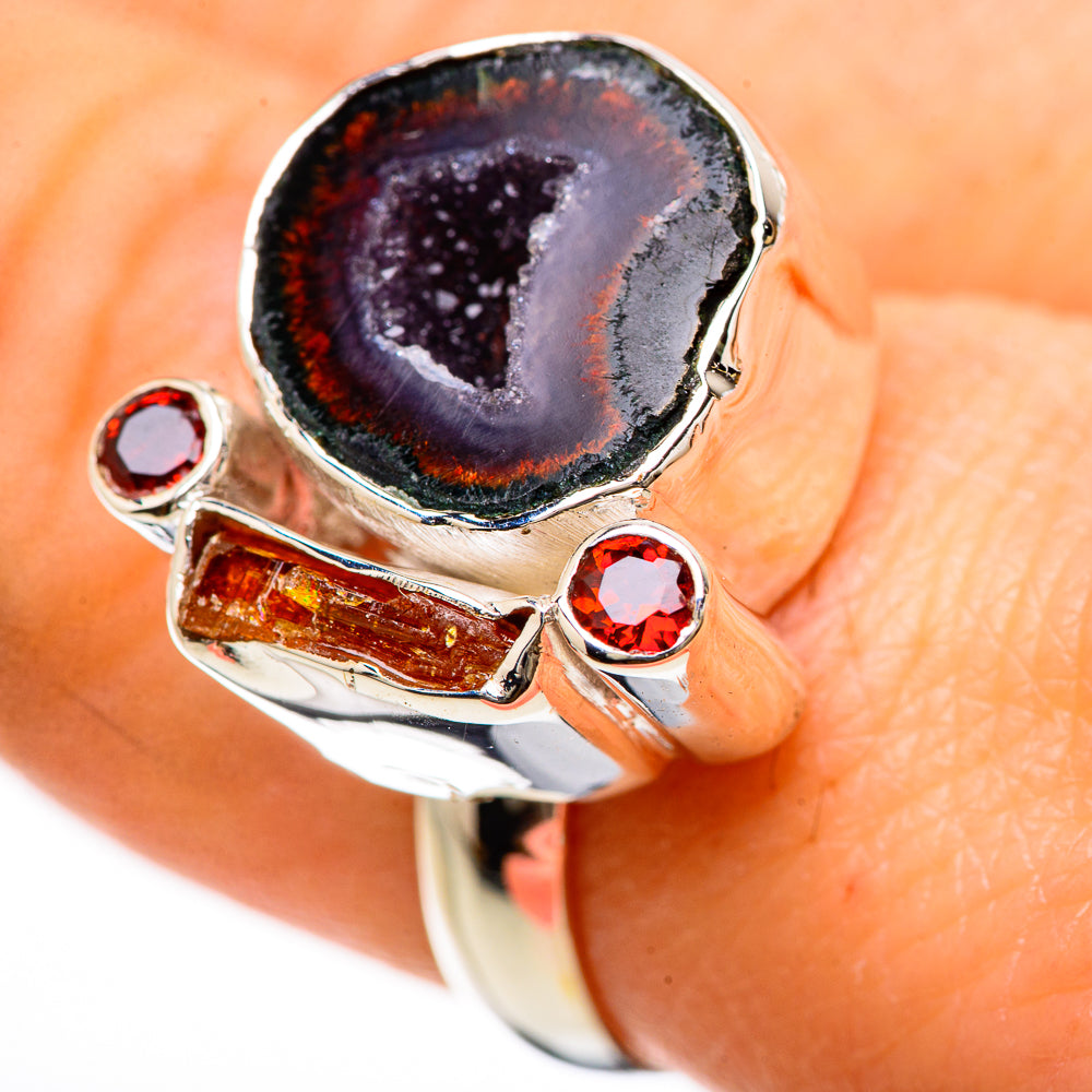 Coconut Geode Druzy Rings handcrafted by Ana Silver Co - RING133036