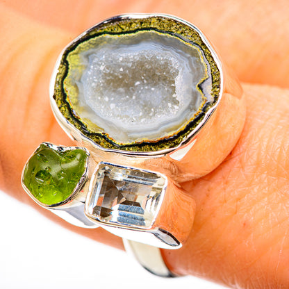 Coconut Geode Druzy Rings handcrafted by Ana Silver Co - RING133052