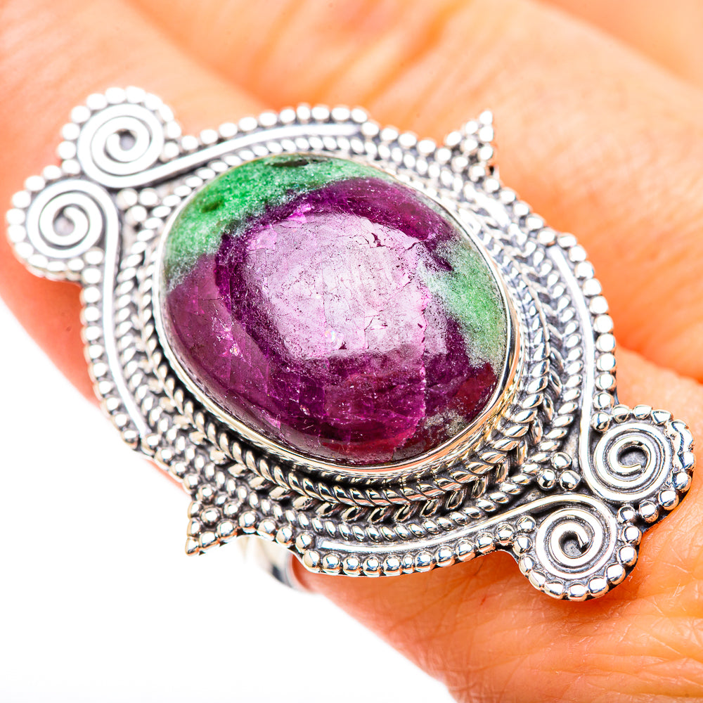 Ruby Zoisite Rings handcrafted by Ana Silver Co - RING133071