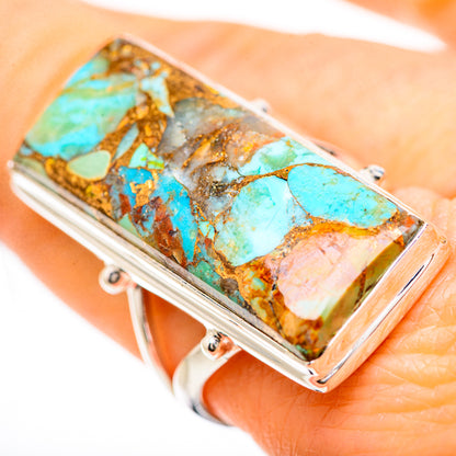 Blue Copper Composite Turquoise Rings handcrafted by Ana Silver Co - RING133080