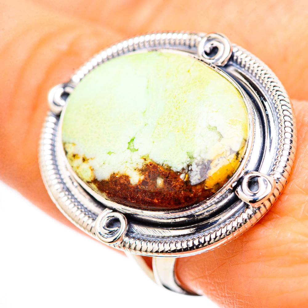 Lemon Chrysoprase Rings handcrafted by Ana Silver Co - RING133089