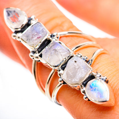 Rainbow Moonstone Rings handcrafted by Ana Silver Co - RING133104