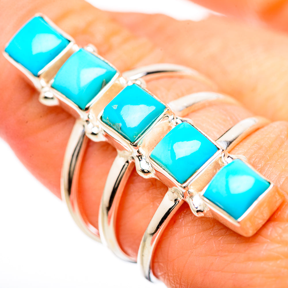 Sleeping Beauty Turquoise Rings handcrafted by Ana Silver Co - RING133120
