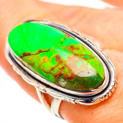 Green Copper Composite Turquoise Rings handcrafted by Ana Silver Co - RING133122