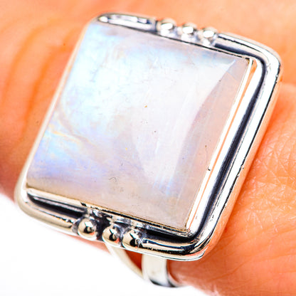 Rainbow Moonstone Rings handcrafted by Ana Silver Co - RING133133