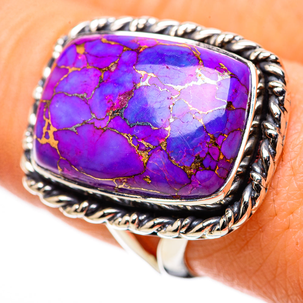 Purple Copper Composite Turquoise Rings handcrafted by Ana Silver Co - RING133179