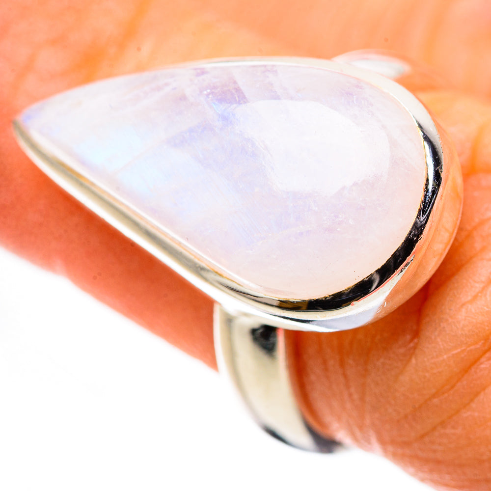 Rainbow Moonstone Rings handcrafted by Ana Silver Co - RING133184