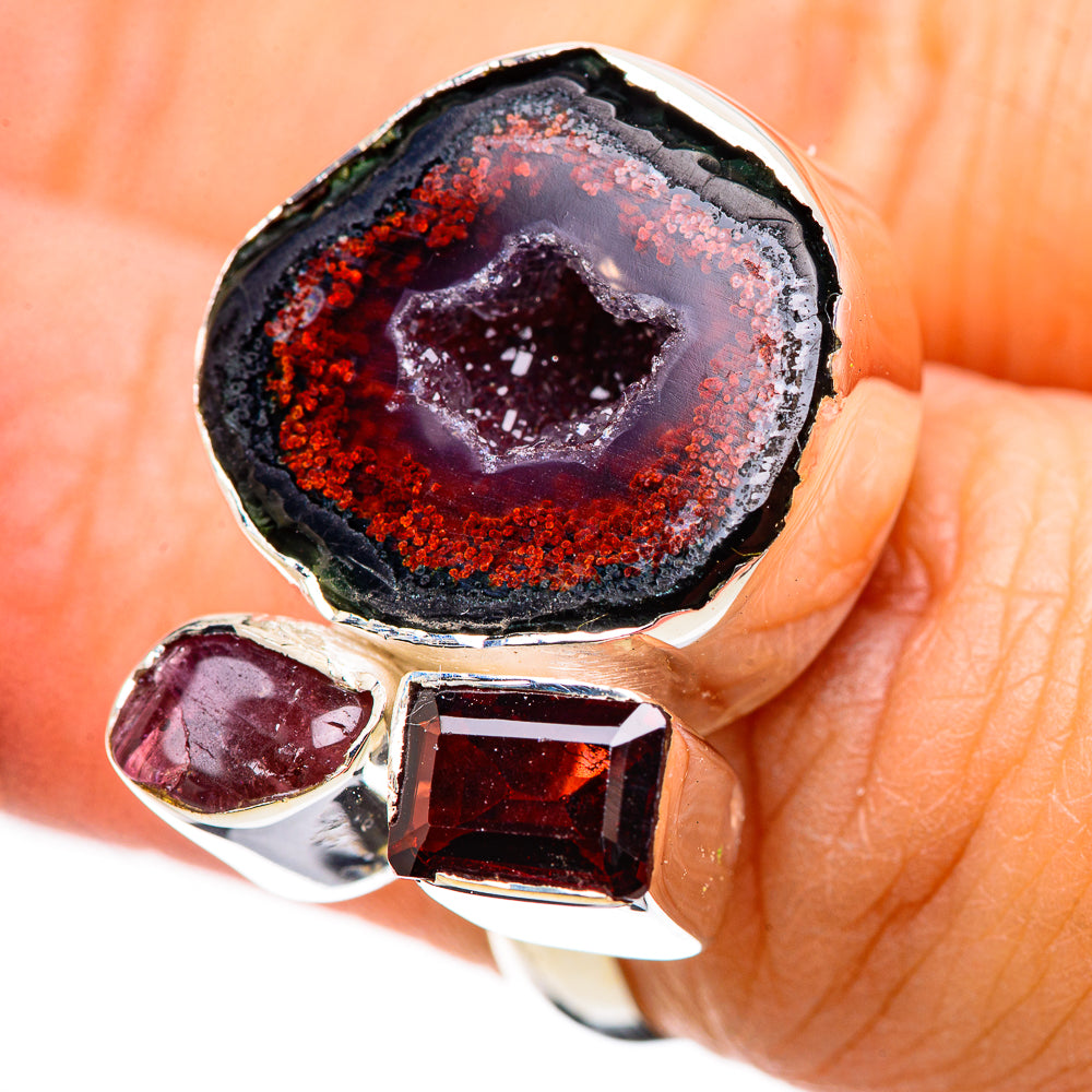 Coconut Geode Druzy Rings handcrafted by Ana Silver Co - RING133198