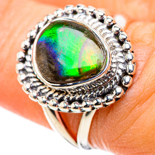Ammolite Rings handcrafted by Ana Silver Co - RING133211