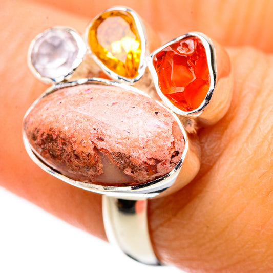 Mexican Fire Opal Rings handcrafted by Ana Silver Co - RING133212
