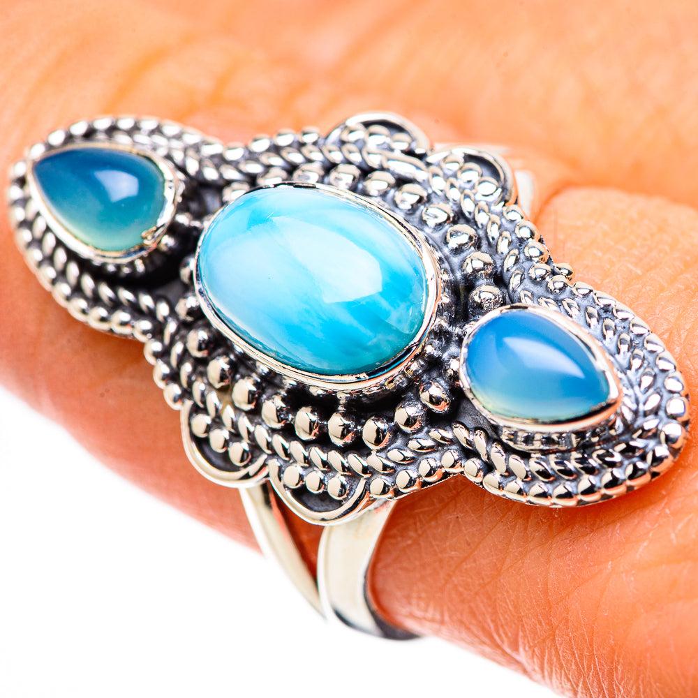 Larimar Rings handcrafted by Ana Silver Co - RING133217