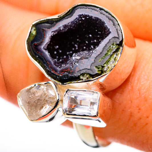 Coconut Geode Druzy Rings handcrafted by Ana Silver Co - RING133223