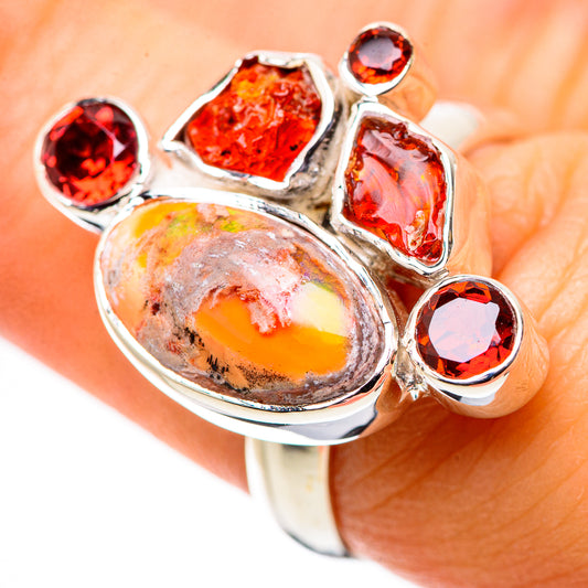 Mexican Fire Opal Rings handcrafted by Ana Silver Co - RING133235