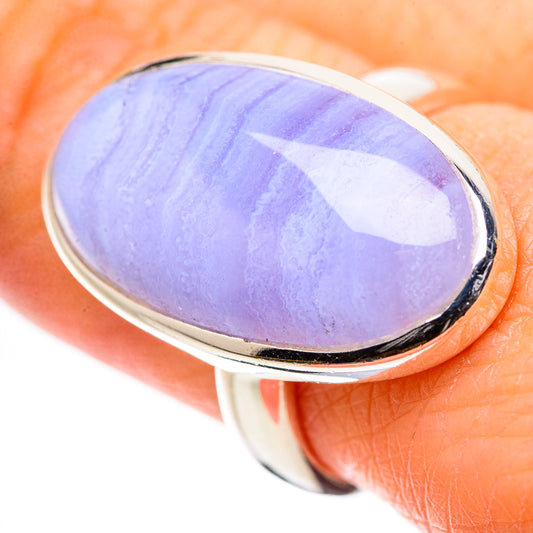 Blue Lace Agate Rings handcrafted by Ana Silver Co - RING133252