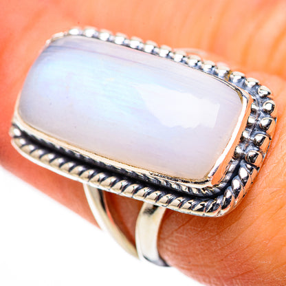 Rainbow Moonstone Rings handcrafted by Ana Silver Co - RING133253