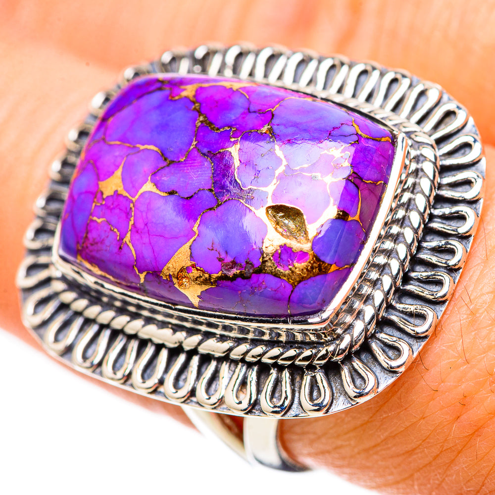 Purple Copper Composite Turquoise Rings handcrafted by Ana Silver Co - RING133270